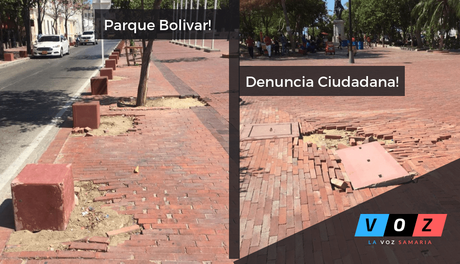 Cuidado se cae! El Parque de Bolivar, ¿usted que opina?
