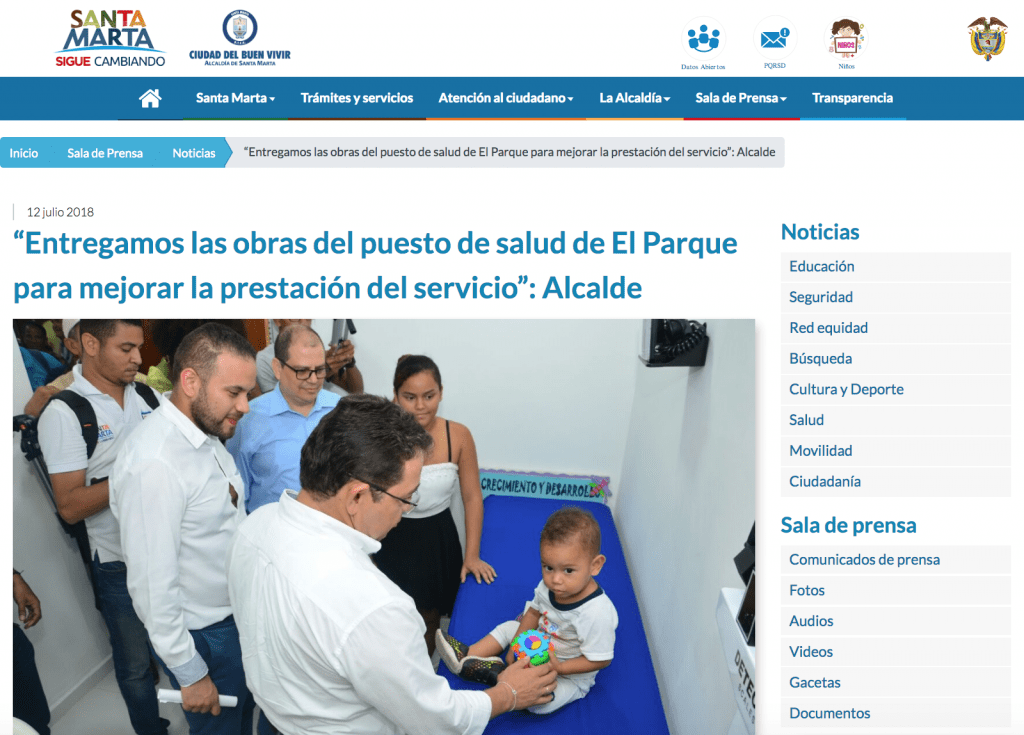 puesto de salud el parque